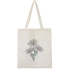 XINGNIAO Canvas Floral Botanical Tote Bag for Women Teacher, Reusable Grocery Bags, Cute Cat Tote Bags Aesthetic for Shopping