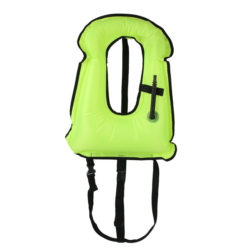 Fluorescent Snorkeling Buoyancy Waistcoat Waterproof Safe Swimming Inflatable Vest