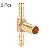 sourcing map 6x10x6mm Brass Hose Reducer Barb Fitting Tee T-Shaped