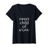 Womens Sweet Child Of Wine T-Shirt Cute Wine Gifts V-Neck