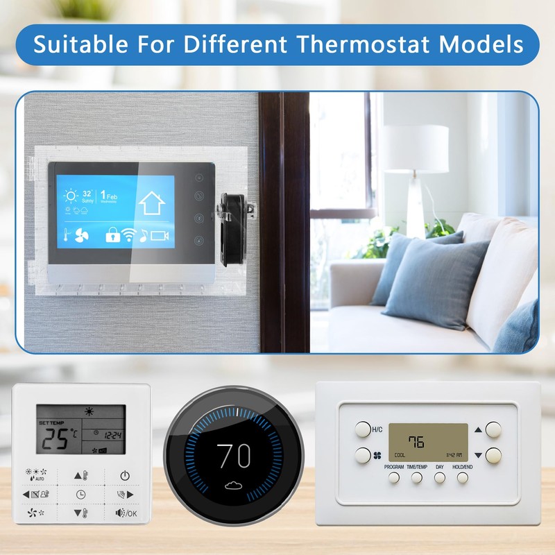 Universal Thermostat Lock Box with Combination and Key Lock, Clear