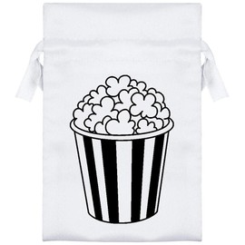 Azeeda 15cm 'Popcorn Bucket' Satin Drawstring Bag/Pouch (SB00112857)