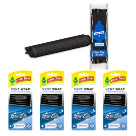 LITTLE TREES - Ambientador para Coche | La Envoltura de ventilación Proporciona un Aroma Duradero, increíblemente Fresco | Aroma de Coche Nuevo, 16 Unidades, (4) Paquetes de 4