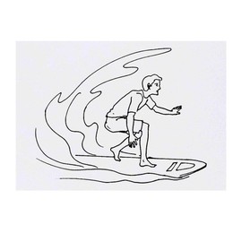 'Surfing Man' Temporary Tattoo - Water Resistant, Skin-Safe, Non-Toxic Transfer (TO00022482)