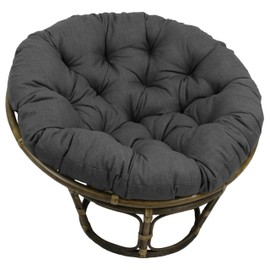 Blazing Needles Solid Tufted Outdoor Papasan Cushion, Cool Grey