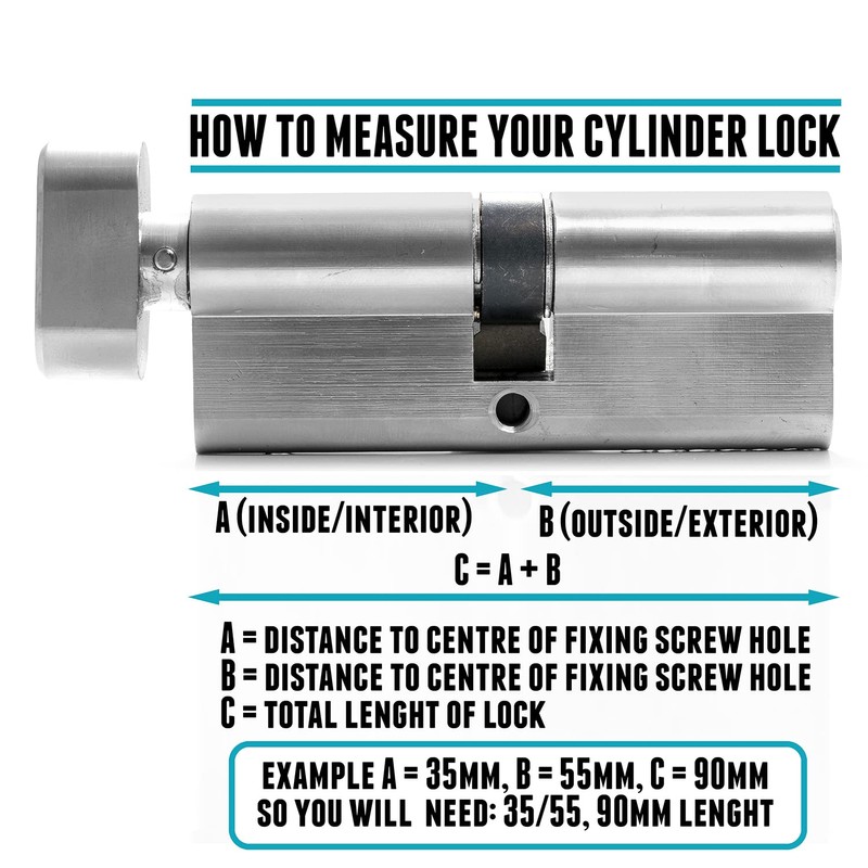 High Security 1 Star Thumturn Euro Cylinder Lock 40mm Internal