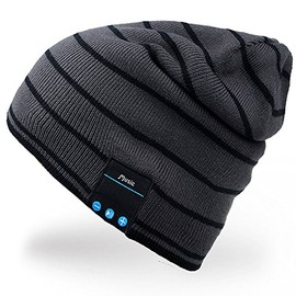 Bluetooth Beanie for Men Music hat with Bluetooth Headphones Skully Cap, Gift for Dad Teens Husband