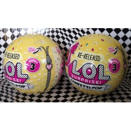 MGA Entertainment 2 NEW Sealed LOL Surprise Doll Series 3 Confetti Pop Re-release VRQT yellow Ball