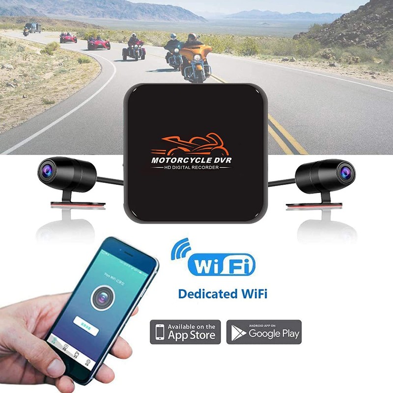 VSYSTO Motorcycle Dash Cam D6RL Motorbike Camera 130 Degrees 1080p