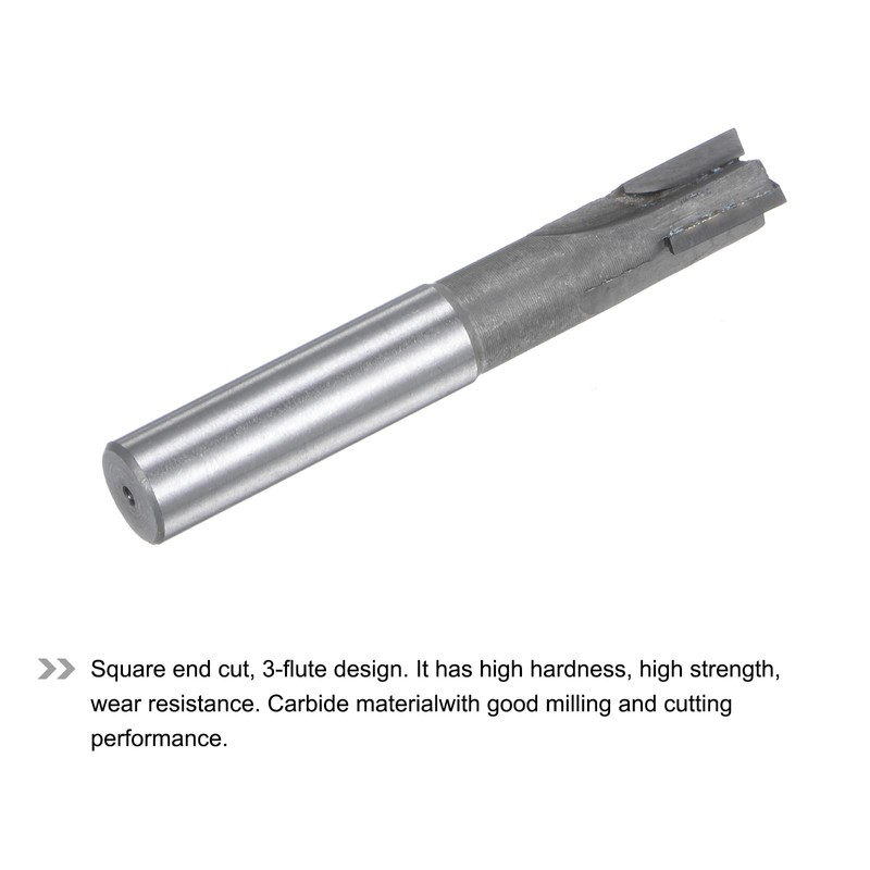 sourcing map Square Nose End Mill, 12mm Cutting Dia Tungsten