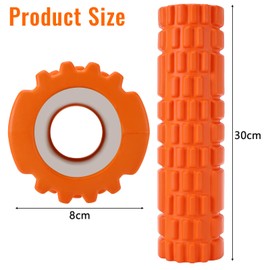 Kasanni Fascia Roller, Foam Roller Massage Roller for Relieving Muscle Tension and Pressure Relief in the Back, Spine and Legs, Revitalise Your Body 30 x 8 cm (Orange)
