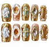 Handmade Press On Nails Luxury Baroque Gold Cross, Cherubs &
