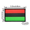 3Pcs African Afro American Flag Patch 2x3 Inch, Hook Loop