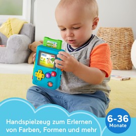 Fisher-Price Learning and Play Fun for Babies and Toddlers, Lil' Gamer Dummy Game Console with Lights and Music for Babies from 6 Months, Multilingual Version, HXC32