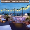 10Ft Metal String Light Poles with Fork for Outdoor Post