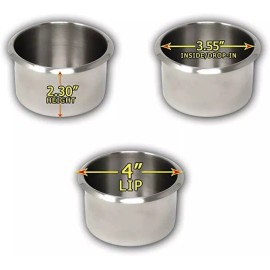da vinci 10 Stainless Steel Poker Game Table Cup Holders, Jumbo, Use for Boat, RV, Truck