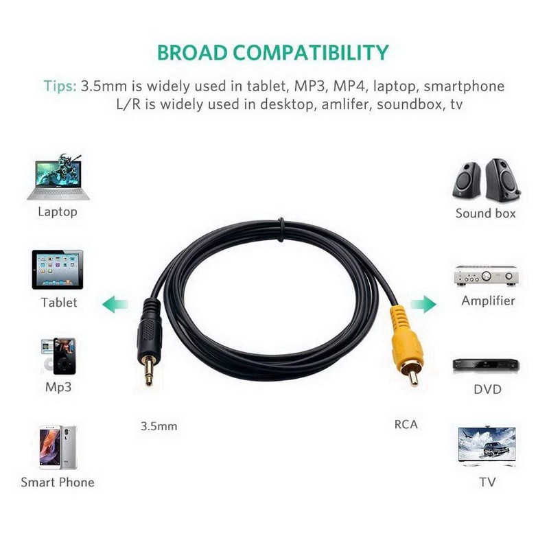 RCA to 3.5mm Mono Cable [1.8m/6FT] Convert AV Cable, 1