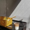 YQLDAHU 1-Pack Small Storage Crates, Golden Yellow Stackable & Foldable
