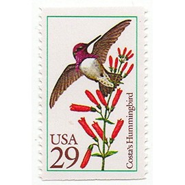 USA Postage Stamp Single 1992 Costa's Hummingbird Issue 29 Cent Scott #2644