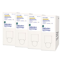 ATTITUDE Window and Mirror Cleaner, EWG Verified, Plant- and Mineral-Based Ingredients, Vegan and Cruelty-free Household Products, Citrus Zest, Bulk Refill, 67.6 Fl Oz (Pack of 4)