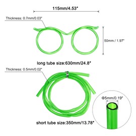 uxcell 8 Pcs Straw Glasses, Plastic Straw Eye Glasses, Round Novelty Drinking Eyeglasses Straws Reusable Straws for Fun Parties, Birthday, Green, 115/350/630mm