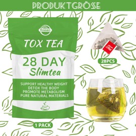 28 Days Detox Tea, Formula Natural Tea Bag, Herbal Tea with Dandelion, Lemon, Ginger, Mint, Oolong Tea, Supports Energy Booster, Gentle Detoxification, Digestion and Well-Being