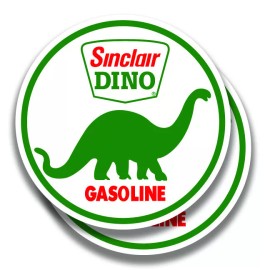 The Decal And Sticker Mafia SINCLAIR DINO GASOLINE DECAL Vintage Style 2 Stickers Bogo Car Window Bumper - 5.5"W x 5.5"H