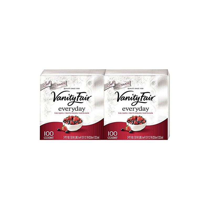 Vanity Fair Everyday Napkins, White - 100 ct - 2