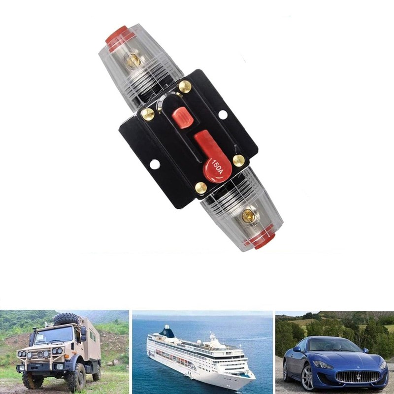 150A Inline Circuit Breaker Reset Fuse, 12V-24V DC Reset Fuse