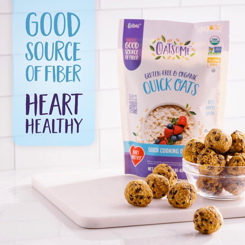 Oatsome Organic Quick Oats, 1lb Bag – Gluten-Free, Whole Grain