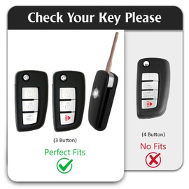 WORCAS TPU Smart Key Fob Case Protective Cover Compatible with Nissan Rogue Rogue Select Rogue Sport Flip 3 Buttons TPU Remote Keyless Key Fob Case Protection Shell(Red)