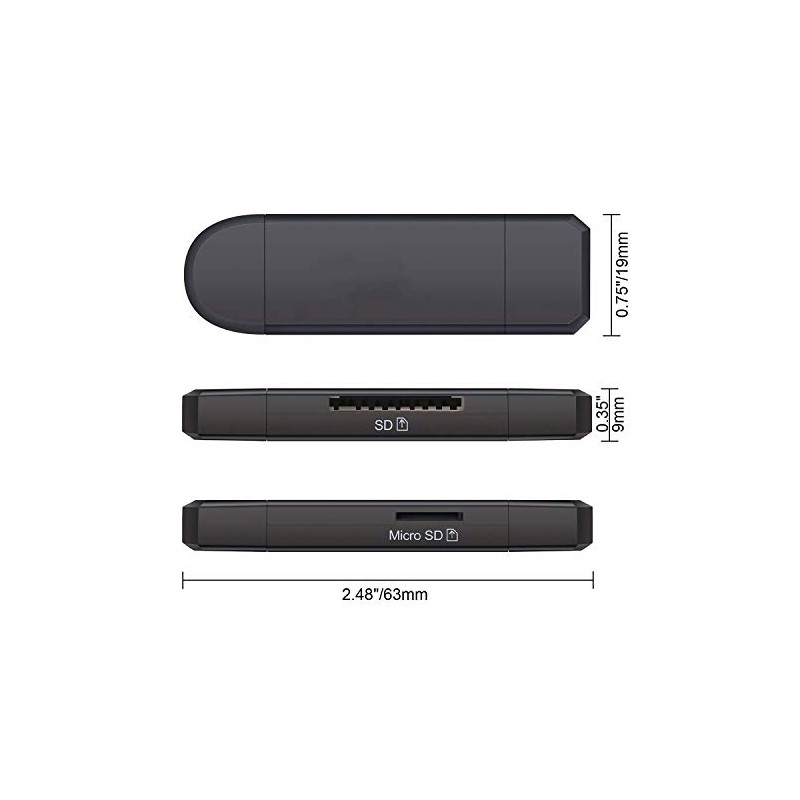 NDOOL Lector de Tarjeta USB 2.0, Micro USB, 2 en