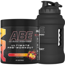 Applied Nutrition Applied Nutrition Bundle ABE Pre Workout 375g + JUG 2.5 LT Matt Black | All Black Everything Pre Workout Powder, Energy & Physical Performance with Creatine, Beta Alanine (Fruit Punch)