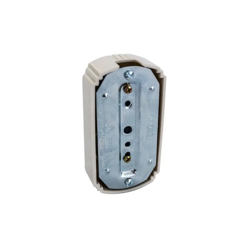 Contacto Doble Sobreponer Aterrizado Economica Voltech 46103 Color Blanco
