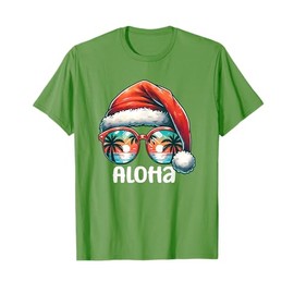 Lustige hawaiianische Weihnachts-Aloha, tropische Weihnachtsmann-Strandstimmung T-Shirt