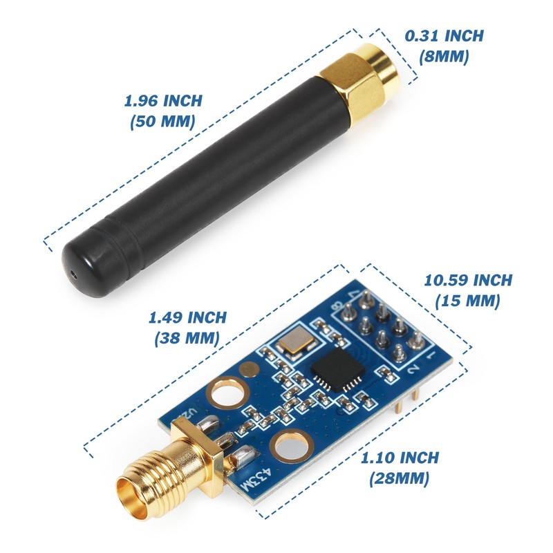 Qoroos 2 PCS CC1101 Wireless Module with SMA Antenna Wireless