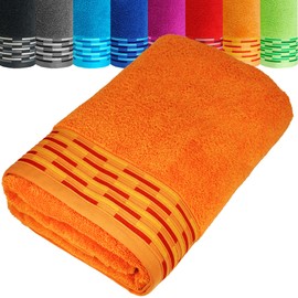 Lashuma Lugano XXL Sauna Towel Large for Men and Women 80 x 200 cm Orange