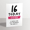 16th Birthday Card for Sister - 16 Today Seems Like