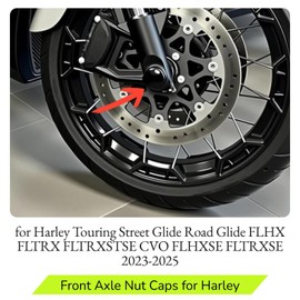 AC-MTORC Motorcycle Front Axle Nut Caps Axle Covers for Harley Touring Street Glide FLHX, Road Glide FLTRX, CVO FLHXSE FLTRXSE FLTRXSTSE 2024-2026