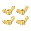 sourcing map Pack of 4 Brass Wing Nuts M6 Butterfly