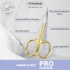 TITANIA Solingen Cuticle Scissors with Tower Tip (Gold-Plated, 9.5 cm)