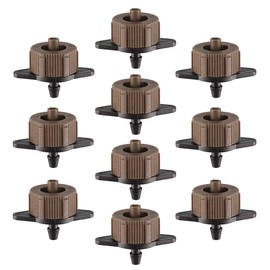 sourcing map Pressure Compensating Dripper 2 GPH 8L/H Emitter for Garden Lawn Drip Irrigation with Barbed Hose Connector, Plastic Black Brown 50pcs