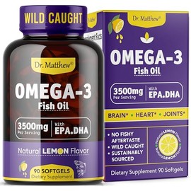 Omega 3 Fatty Acid Supplements. Burpless Fish Oil 3500mg High EPA DHA for Women & Men. Odorless, No Burp, Mercury Free Omega 3 Capsules.