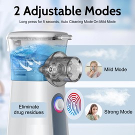 Nebulizer, Portable Nebulizer, Nebulizer Machine for Adults and Kids,for Breathing Problems, with 3 Nebulizer Masks and Adjustable Nebulization Rate