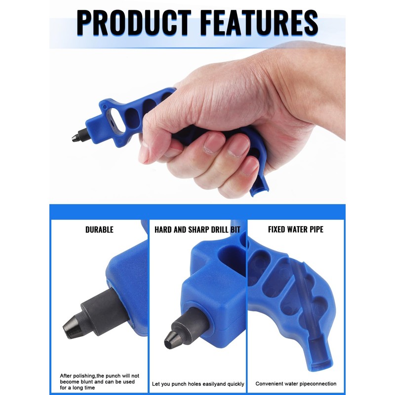 Rolcoassuns 2Pcs Drip Irrigation Tubing Hole Punch Tool Set, 2-in-One