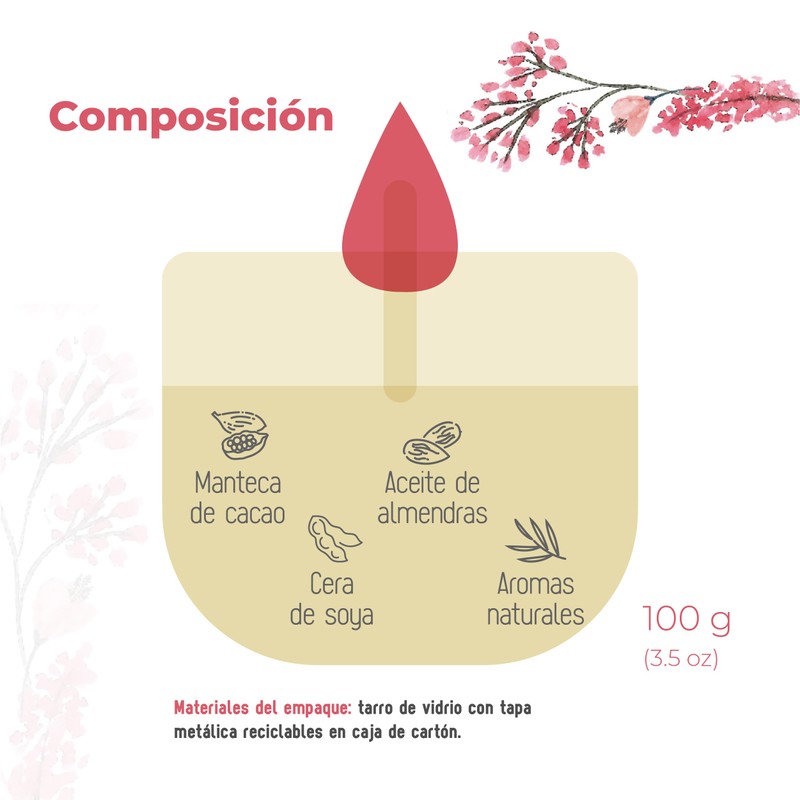 Bamboo Words - Velas de masaje, relajantes y humectantes con