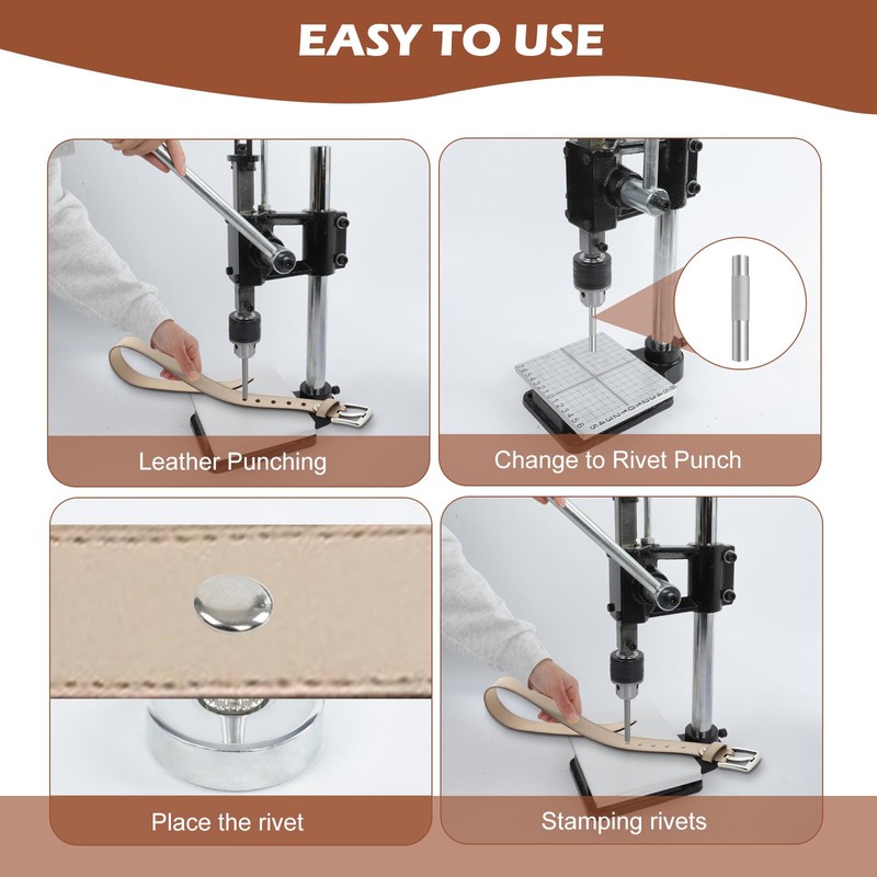 Leather Press Machine,Hole Puncher for DIY Leather Craft,Manual Press Punch