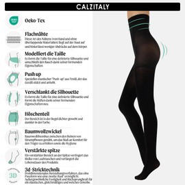 HIGH WAIST TIGHTS | OPAQUE SHAPING TIGHTS | WINTER PANTYHOSE | 80 DEN | BLACK | S, M, L, XL | ITALIAN HOSIERY | (XXL)