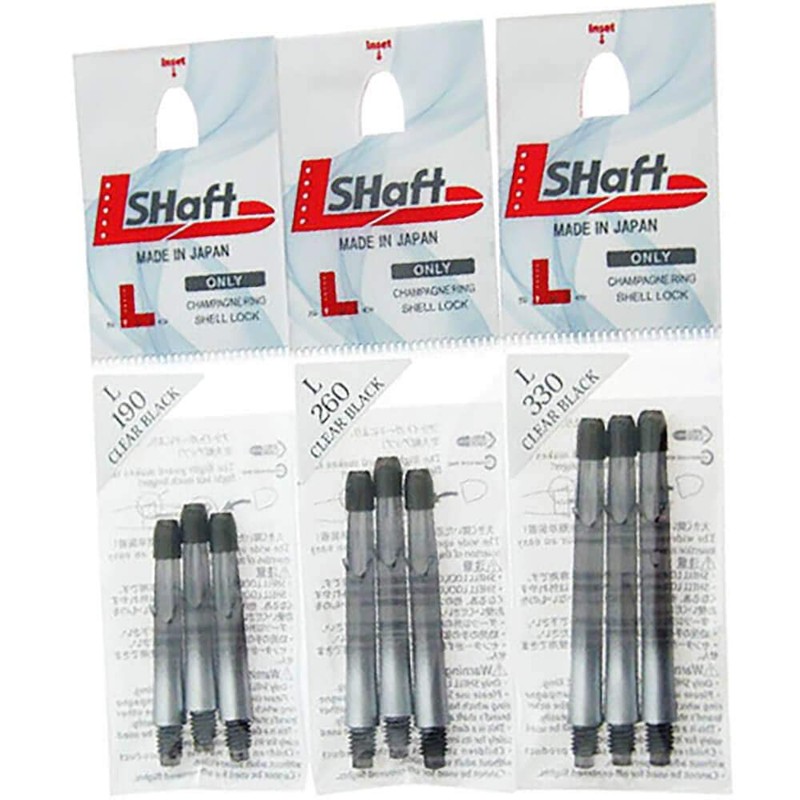 L-Style L-Shaft Lock Straight Twotone Black Clear Silver Display Length