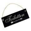 Toiletten Sign with Arrow Left or Right - Slate Engraved